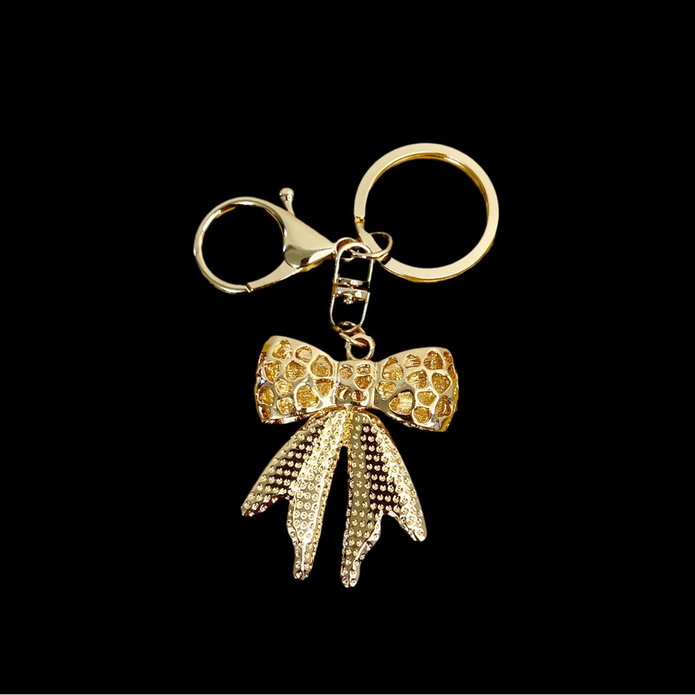 Glamorous Rhinestone Bow Keychain | Elegant Bling Accessory - Picture 2 of 8
